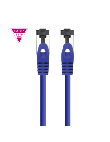 Nanocable Cable de Red Latiguillo Cat.8.1 2GHz LSZH SSTP AWG26, Azul, 0,5 m