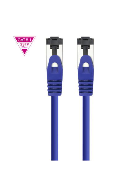 Nanocable Cable de Red Latiguillo Cat.8.1 2GHz LSZH SSTP AWG26, Azul, 0,5 m