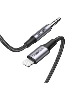 Ugreen 70509 cable de teléfono móvil Plata 1 m 3,5mm Lightning 2