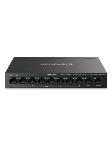 Mercusys MS110CMP switch Fast Ethernet (10 100) Energía sobre Ethernet (PoE) Negro