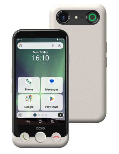 Doro Aurora A10 11,4 cm (4.5") SIM doble Android 14 4G USB Tipo C 4 GB 64 GB 3000 mAh Negro, Blanco