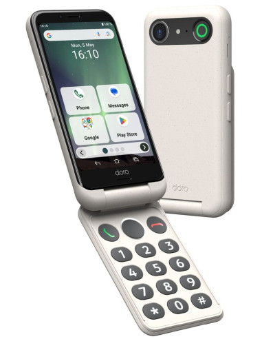 Doro Aurora A20 11,4 cm (4.5") SIM doble Android 14 4G USB Tipo C 4 GB 64 GB 3000 mAh Negro, Blanco