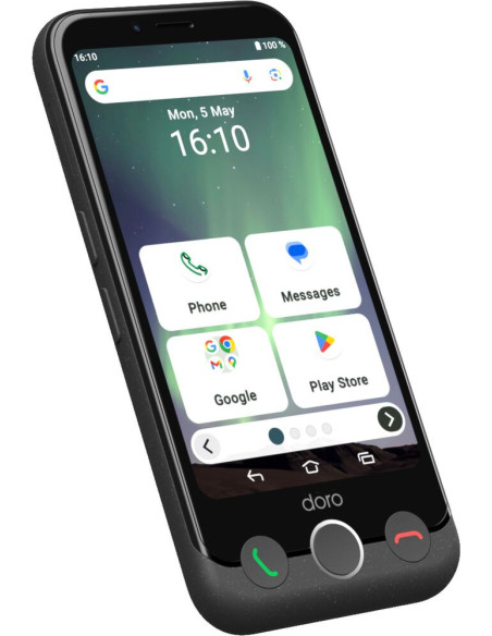 Doro Aurora A10 11,4 cm (4.5") SIM doble Android 14 4G USB Tipo C 4 GB 64 GB 3000 mAh Negro