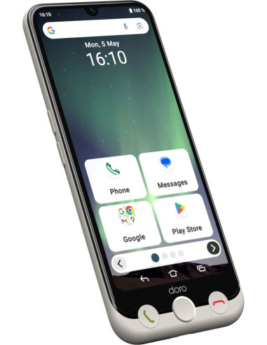 Doro Aurora A30 15,5 cm (6.1") SIM doble Android 14 4G USB Tipo C 6 GB 128 GB 5000 mAh Negro, Blanco