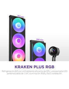 NZXT Kraken Plus RGB 240 Procesador Sistema de refrigeración líquida todo en uno 12 cm Negro 2