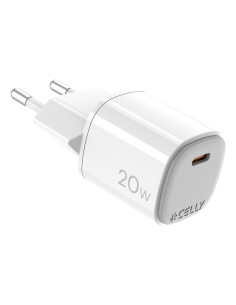 Celly UPTC1USBC20WWH cargador de dispositivo móvil Micrófono, Smartphone, Reloj inteligente, Tableta, Teléfono Blanco USB