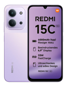 Xiaomi Redmi 15C 17,5 cm (6.9") 5G USB Tipo C 4 GB 128 GB 6000 mAh Púrpura
