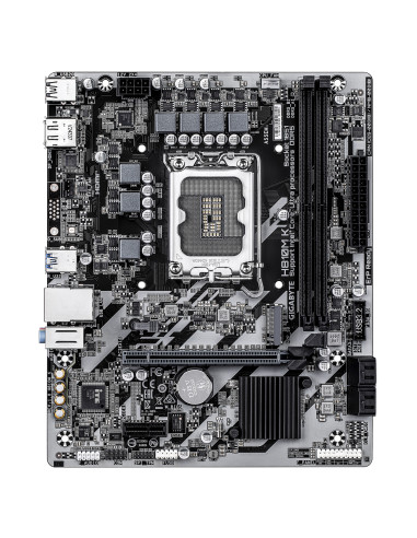 GIGABYTE H810M K Placa Base – Procesadores Intel Core Ultra (Serie 2), VRM de 3+1+2 fases, hasta 6400 MHz DDR5, 1 x M.2 PCIe