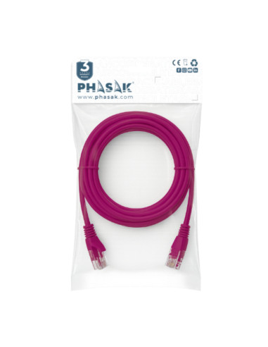 Phasak Cable de Red 100% Cu Cat.6 UTP Sólido Violeta 7 M