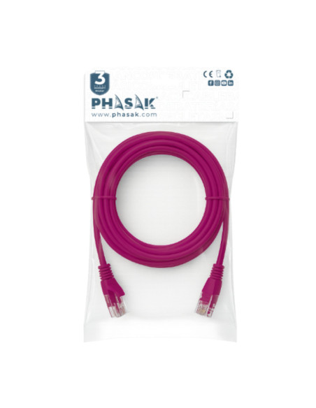 Phasak Cable de Red 100% Cu Cat.6 UTP Sólido Violeta 7 M