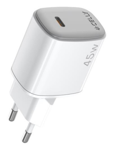 Celly UPTC1USBC45WCTC cargador de dispositivo móvil Smartphone, Tableta Blanco Corriente alterna, USB Carga rápida Interior