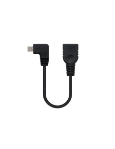 Nanocable CABLE USB 2.0 OTG ACODADO, TIPO MICRO B M-A H, NEGRO, 15 CM