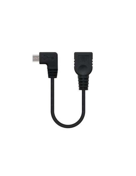Nanocable CABLE USB 2.0 OTG ACODADO, TIPO MICRO B M-A H, NEGRO, 15 CM