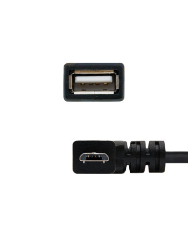 Nanocable CABLE USB 2.0 OTG ACODADO, TIPO MICRO B M-A H, NEGRO, 15 CM