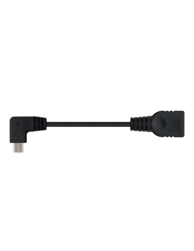 Nanocable CABLE USB 2.0 OTG ACODADO, TIPO MICRO B M-A H, NEGRO, 15 CM