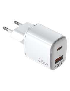 Celly UPTC1USB1USBC35 cargador de dispositivo móvil Universal Blanco Corriente alterna Carga rápida Interior