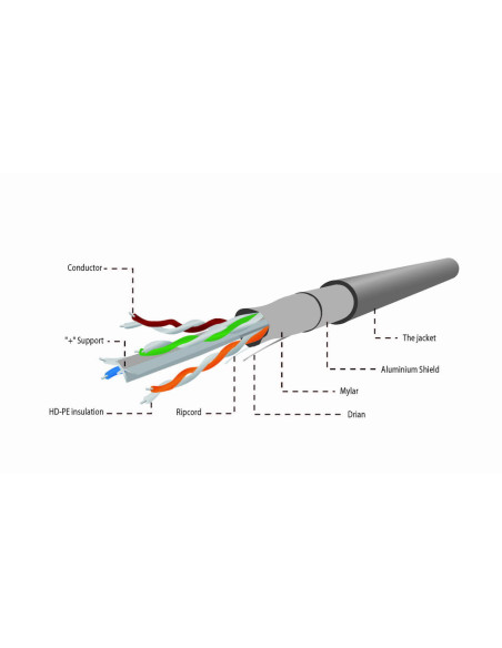 Gembird CAT6 FTP 100m cable de red Gris F UTP (FTP)