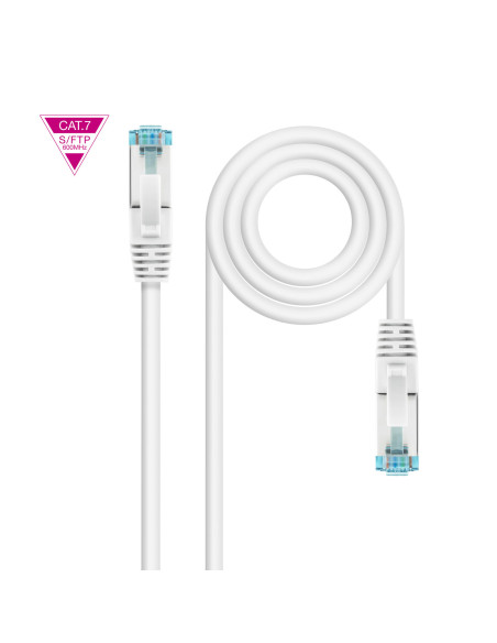 Nanocable Cable de Red Cat.7 600MHZ LSZH SFTP PIMF AWG26, Blanco, 25 cm