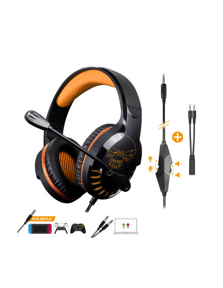 Spirit of Gamer PRO-H3 Auriculares Alámbrico Diadema Juego Negro, Naranja