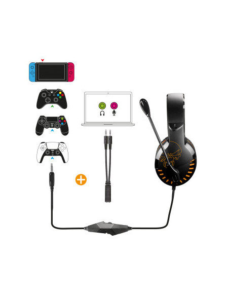 Spirit of Gamer PRO-H3 Auriculares Alámbrico Diadema Juego Negro, Naranja