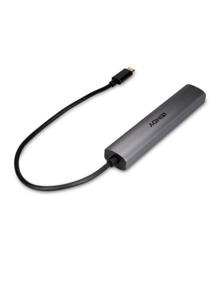 Lindy 43384 hub de interfaz USB Tipo C 10000 Mbit s Gris