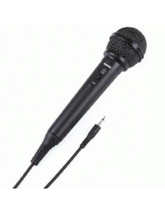 Hama | Micrófono dinámico DM20, micrófono de mano, con conector jack de 3,5 mm y de 6,35 mm, con adaptador para conectarlo a un 2