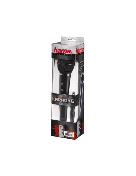Hama | Micrófono dinámico DM20, micrófono de mano, con conector jack de 3,5 mm y de 6,35 mm, con adaptador para conectarlo a un