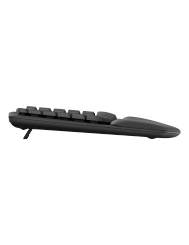 Logitech Wave Keys, teclado ergonómico inalámbrico con reposamanos acolchado, escritura cómoda y natural, Easy-Switch,