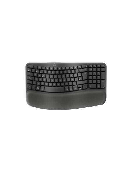 Logitech Wave Keys, teclado ergonómico inalámbrico con reposamanos acolchado, escritura cómoda y natural, Easy-Switch,