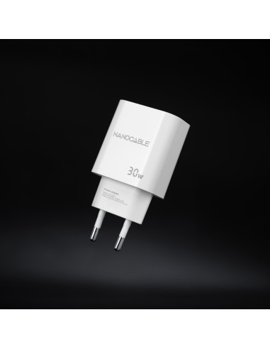 Nanocable Cargador USB-C PD 30W, Blanco