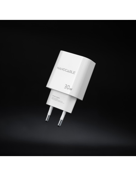 Nanocable Cargador USB-C PD 30W, Blanco