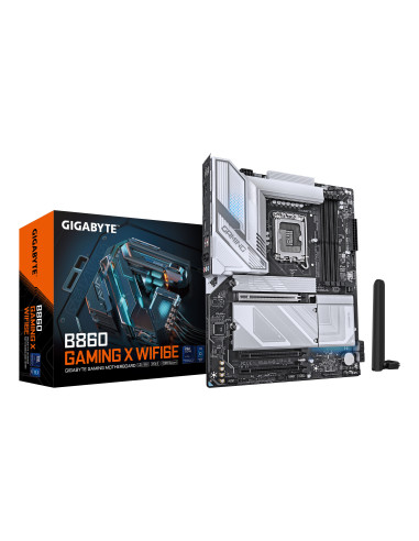 GIGABYTE B860 GAMING X WIFI6E Placa base - CPUs Intel Core Ultra, VRM de 12+1+2+1 fases, hasta 9066MHz DDR5, 1xPCIe 5.0 +