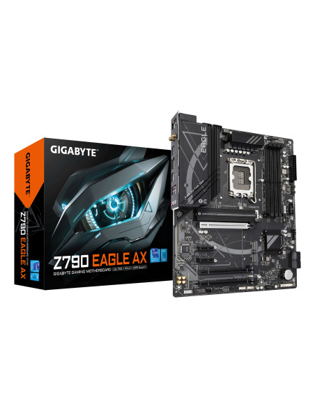 GIGABYTE Z790 EAGLE AX Placa base - Soporta CPUs Intel Core de 14ª generación, VRM digital de 12+1+1 fases, hasta 7600MHz DDR5