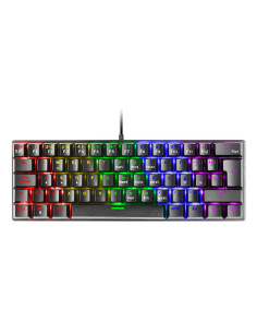 Mars Gaming MK60 Negro, Teclado Gaming Mecánico FRGB, Antighosting, Switch Mecánico Marrón, Idioma Italiano