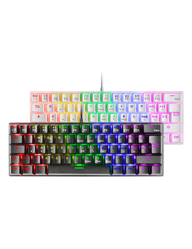 Mars Gaming MK60 Negro, Teclado Gaming Mecánico FRGB, Antighosting, Switch Mecánico Marrón, Idioma Italiano
