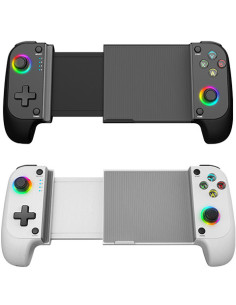 Mars Gaming MGPX, Gamepad Bluetooth 5.0 2en1, RGB Neon, Vibración Dual y Función Turbo, Soporte Smartphone Hasta 6.8", Mando