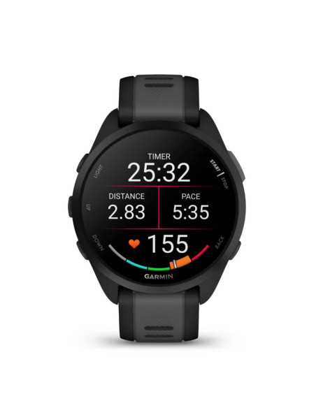 Garmin Forerunner 165 3,05 cm (1.2") AMOLED 43 mm Digital 390 x 390 Pixeles Pantalla táctil Negro GPS (satélite)