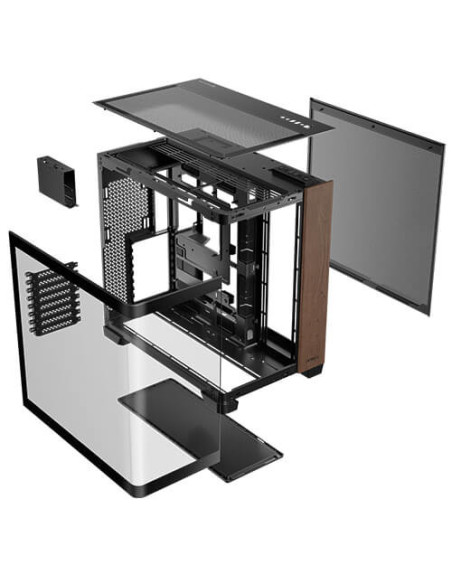Antec C8 Curve Wood Full Tower Negro, Transparente, Madera