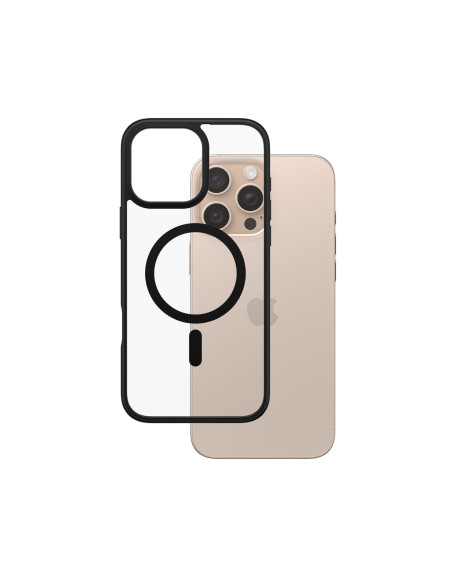 PanzerGlass ® HardCase Transparent w. Black MagSafe & Frame iPhone 16 Pro Max funda para teléfono móvil Negro