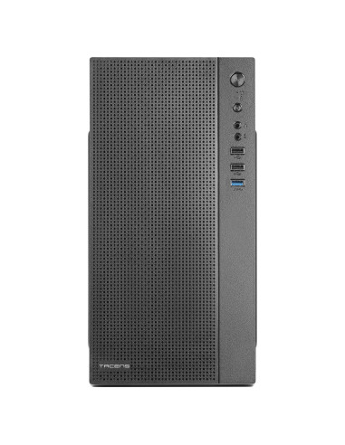 Tacens Anima AC5500, Caja Ordenador Compacta Micro ATX, Frontal Malla Refrigeración, Fuente Alimentación 500W, USB 3.0, Negro