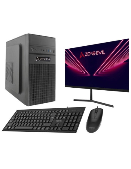 Zone Evil Core Work Intel Core i3 14100 16GB 1TB SSD Nvme Negro + Monitor 24 Teclado y ratón