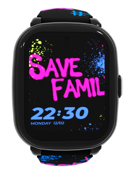 SaveFamily Iconic Plus 2 4,52 cm (1.78") 40 mm Digital Pantalla táctil 4G Negro Wifi GPS (satélite)