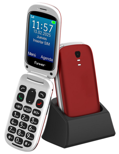 Funker E300 Max Audio 3 4G – Teléfono con tapa – Rojo