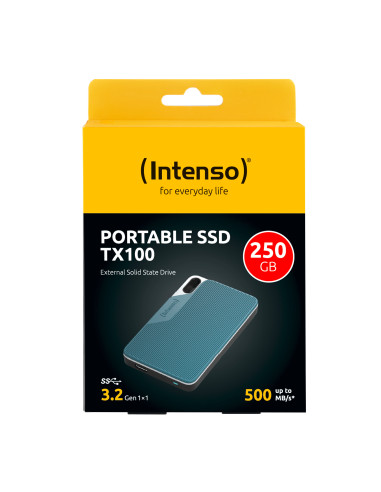 Intenso Lesen Schreiben bis zu 500 MB s 250GB USB Tipo C 3.2 Gen 1 (3.1 Gen 1) Azul, Gris