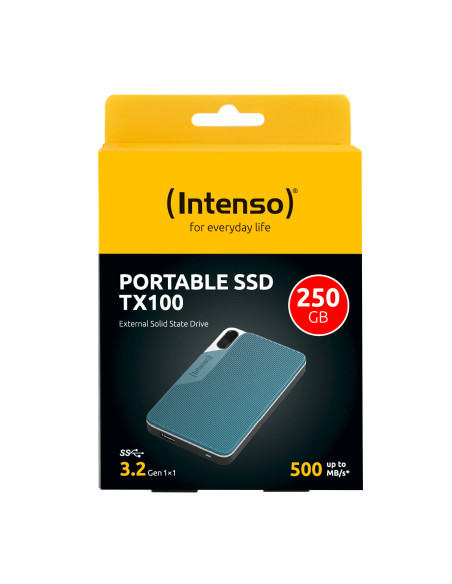 Intenso Lesen Schreiben bis zu 500 MB s 250GB USB Tipo C 3.2 Gen 1 (3.1 Gen 1) Azul, Gris