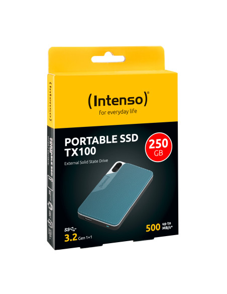 Intenso Lesen Schreiben bis zu 500 MB s 250GB USB Tipo C 3.2 Gen 1 (3.1 Gen 1) Azul, Gris