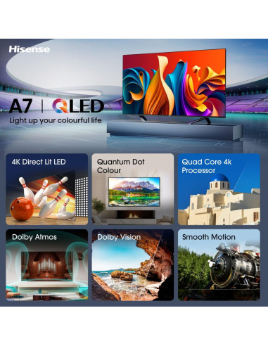 Hisense 43A7NQ 109,2 cm (43") 4K Ultra HD Smart TV Wifi Gris 250 cd   m²