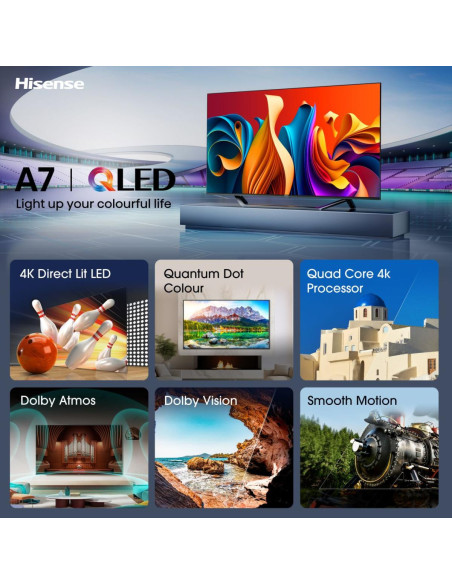 Hisense 43A7NQ 109,2 cm (43") 4K Ultra HD Smart TV Wifi Gris 250 cd   m²