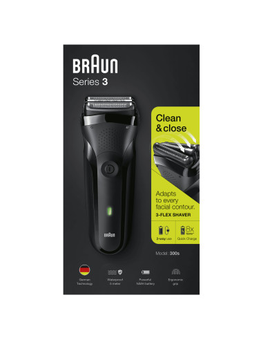 Braun Series 3 300s Máquina de afeitar de láminas Recortadora Negro