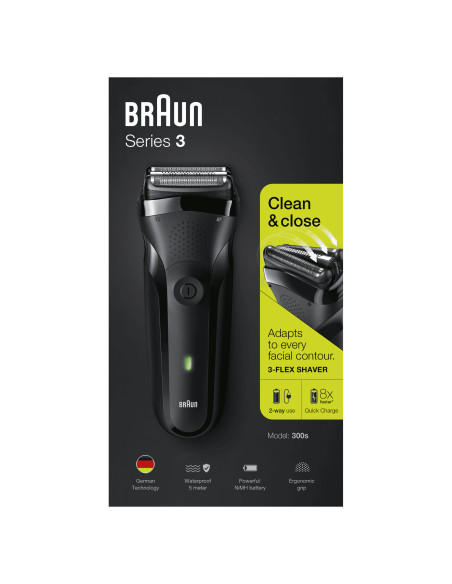 Braun Series 3 300s Máquina de afeitar de láminas Recortadora Negro